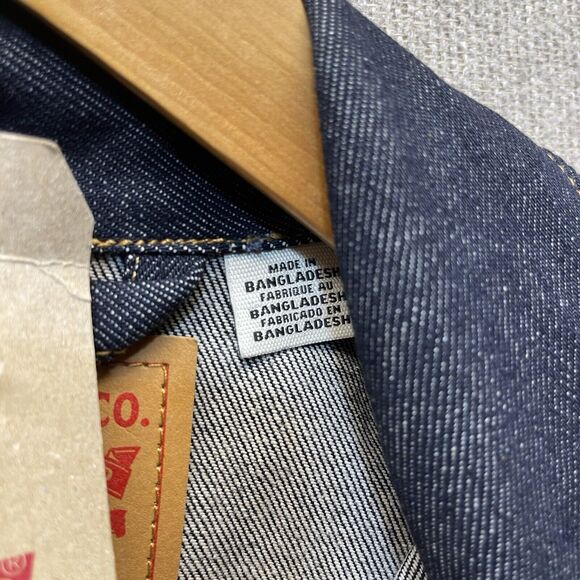 Levi's Denim Trucker Jacket Size XS Biker Jean Authentic Cotton - Picture 8 of 11